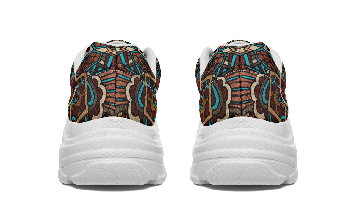 Earthy Mandala Chunky Sneakers