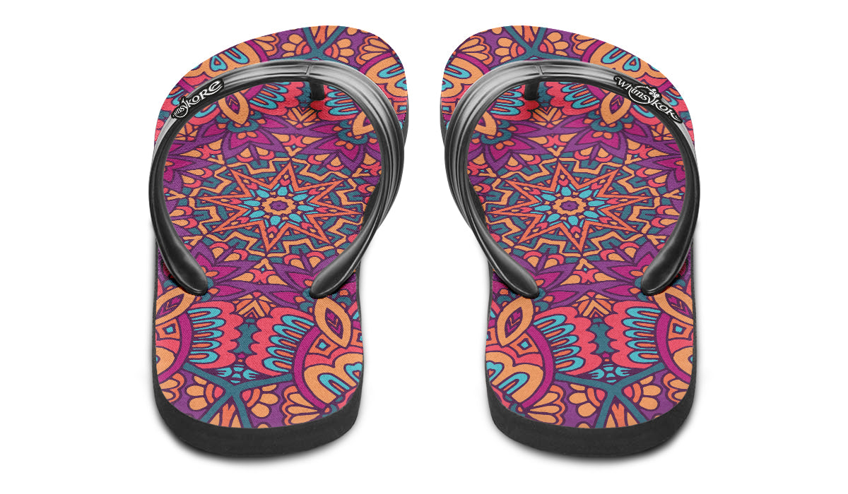 Festive Mandala Flip Flops