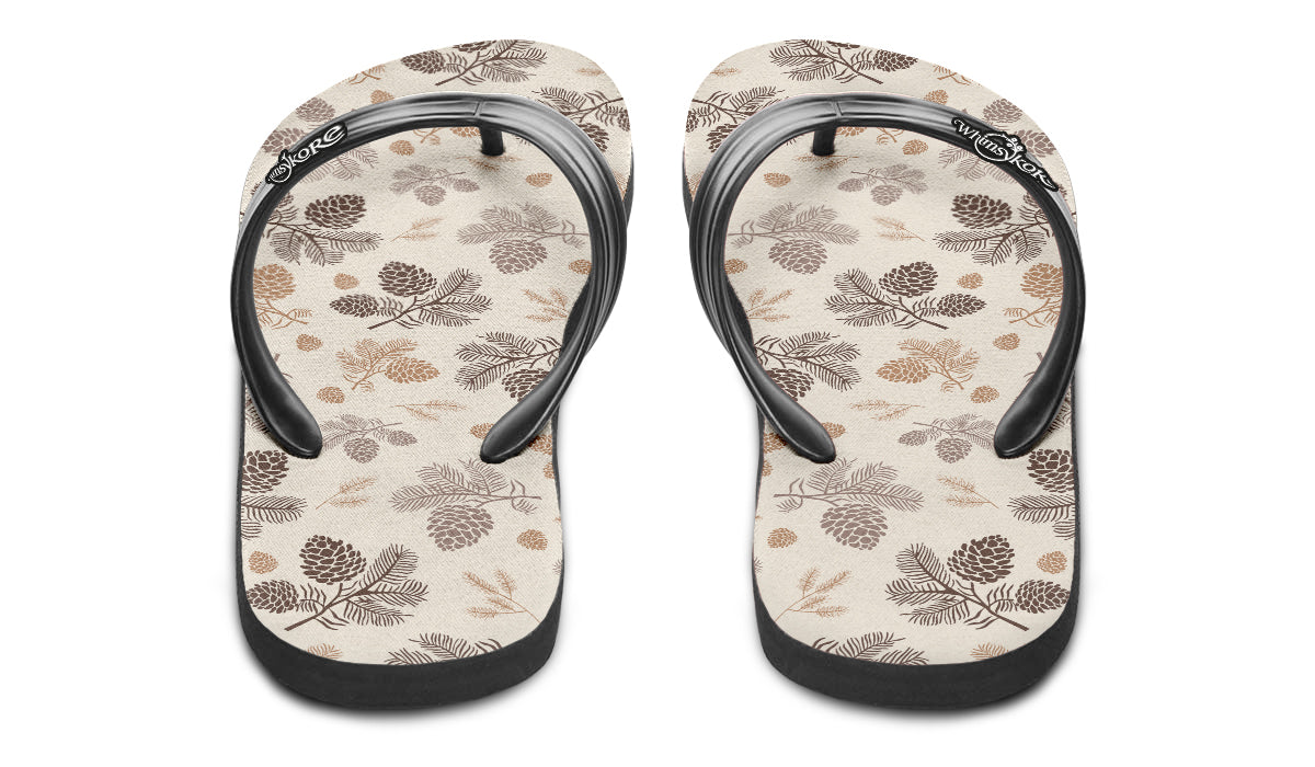 Pinecones Flip Flops