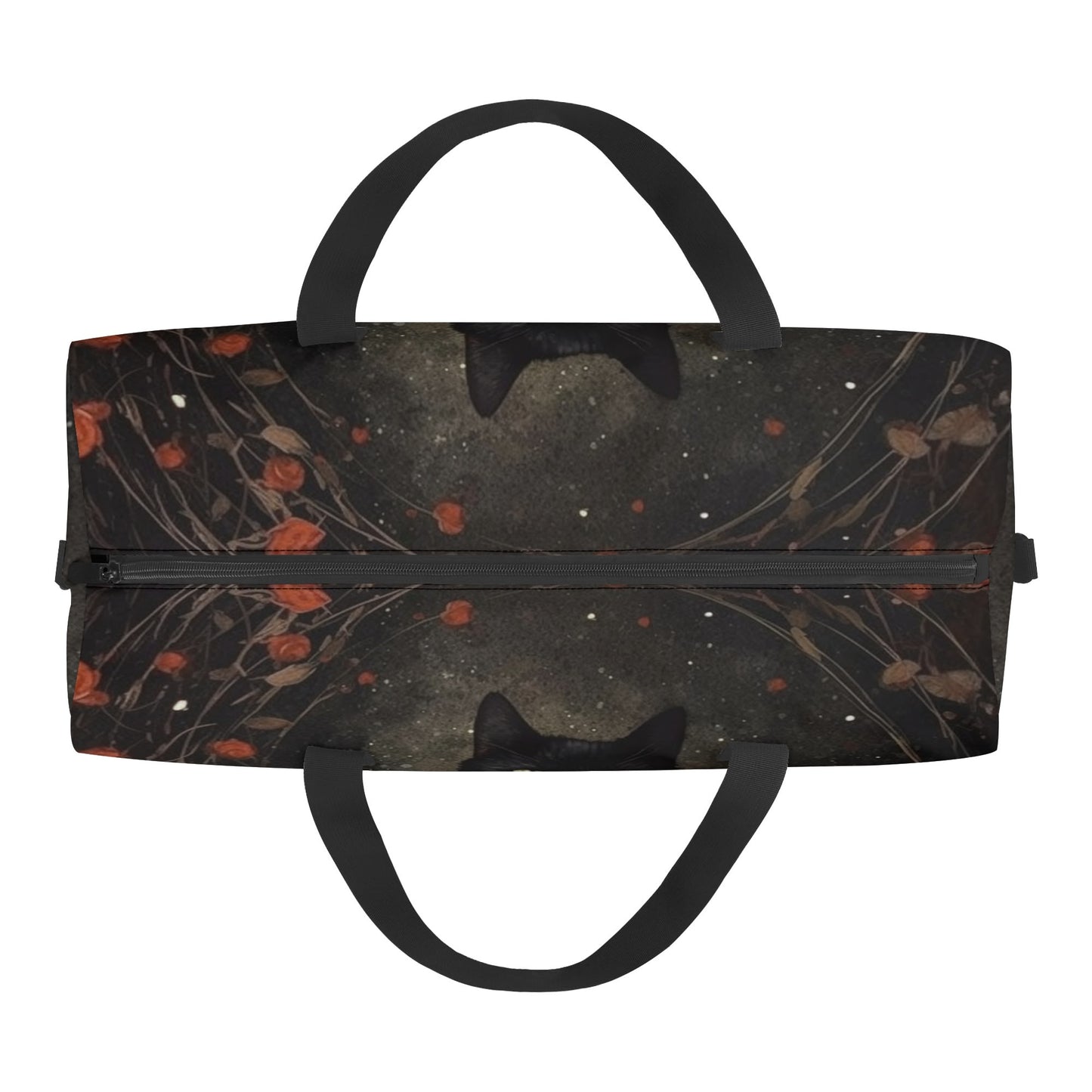 Black Cat And Roses Duffel Bag