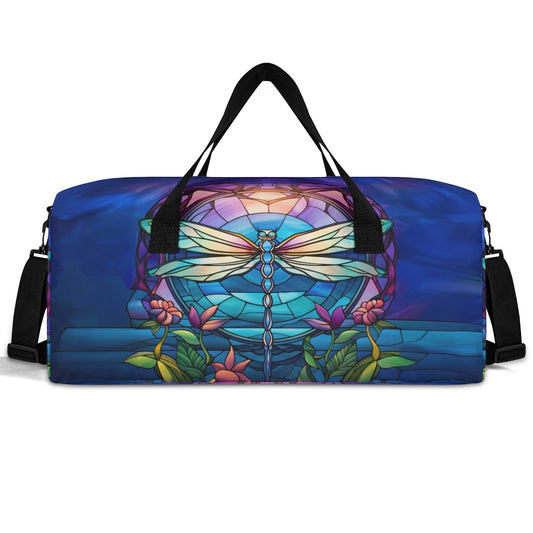 Stained Glass Dragonfly Duffel Bag