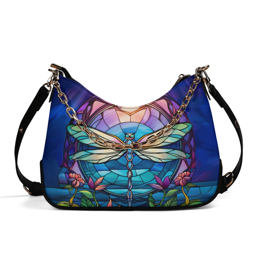 Stained Glass Dragonfly Cross-Body Bag