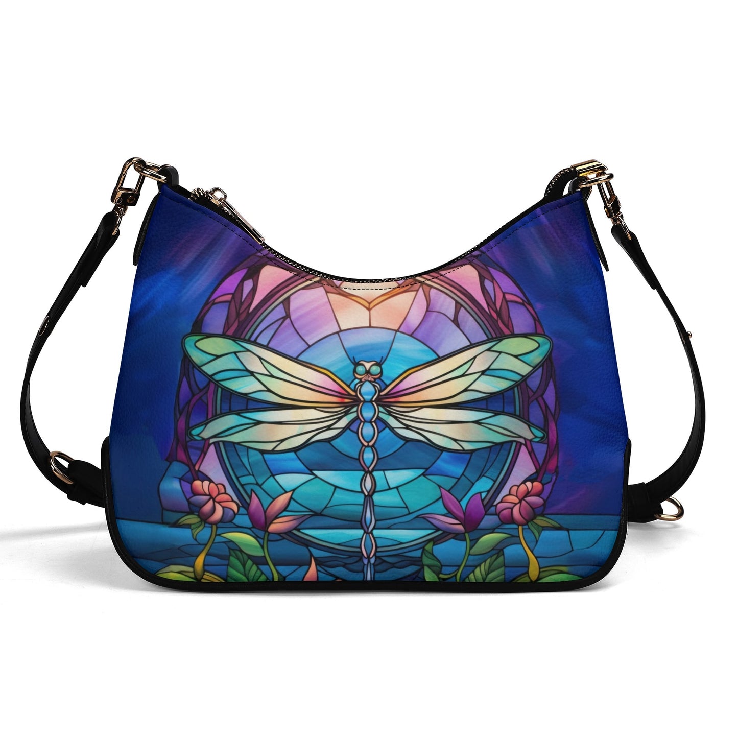 Stained Glass Dragonfly Cross-Body Bag