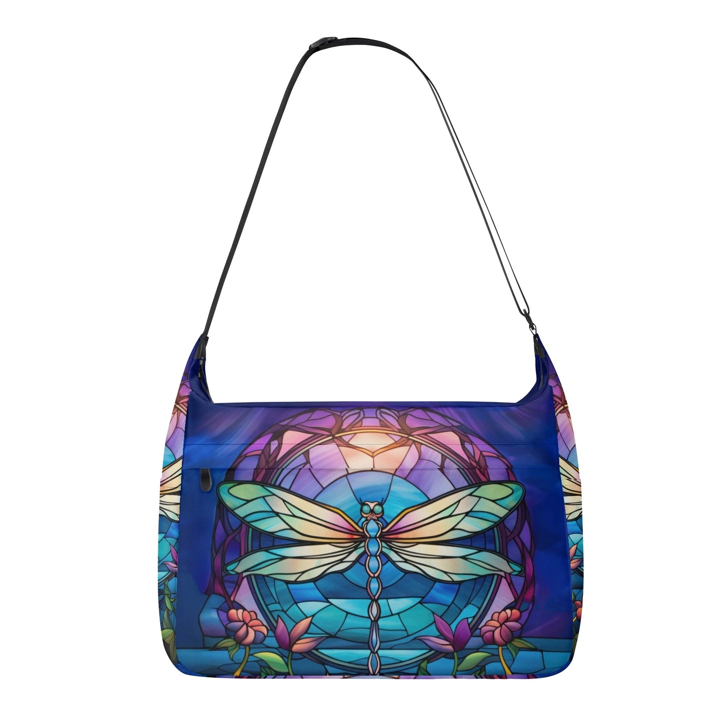 Stained Glass Dragonfly Messenger Bag