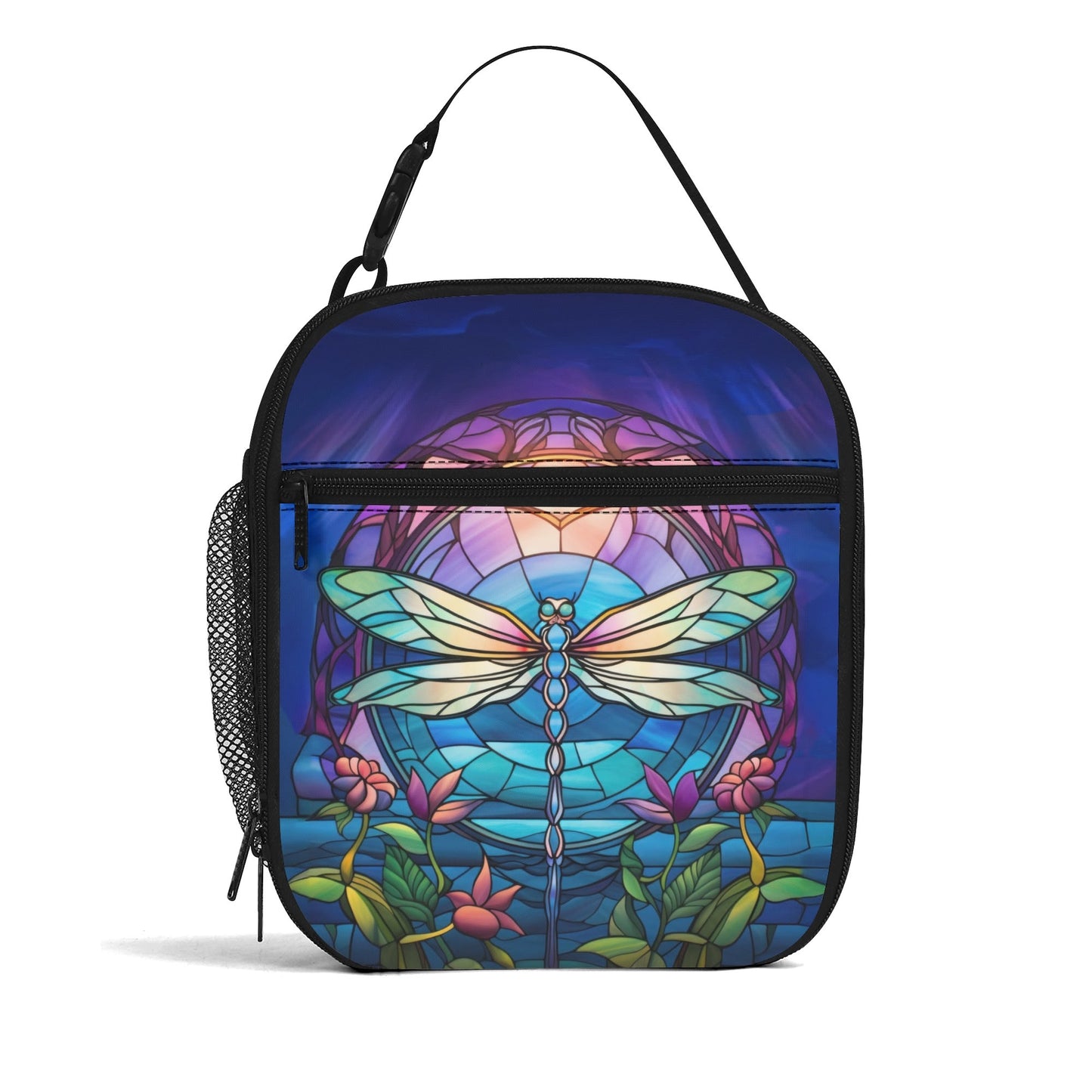 Stained Glass Dragonfly Insulated Lunch Bag