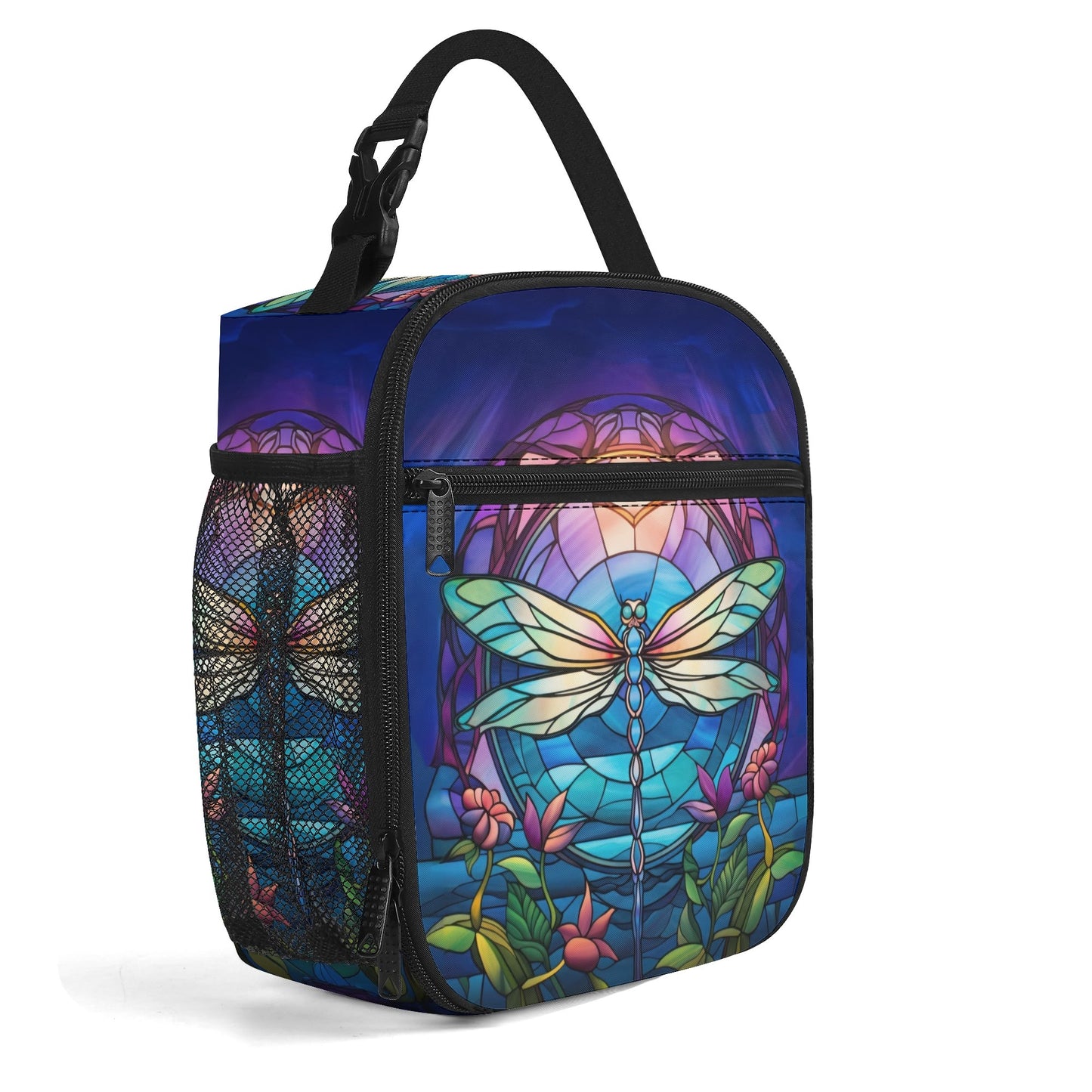 Stained Glass Dragonfly Insulated Lunch Bag