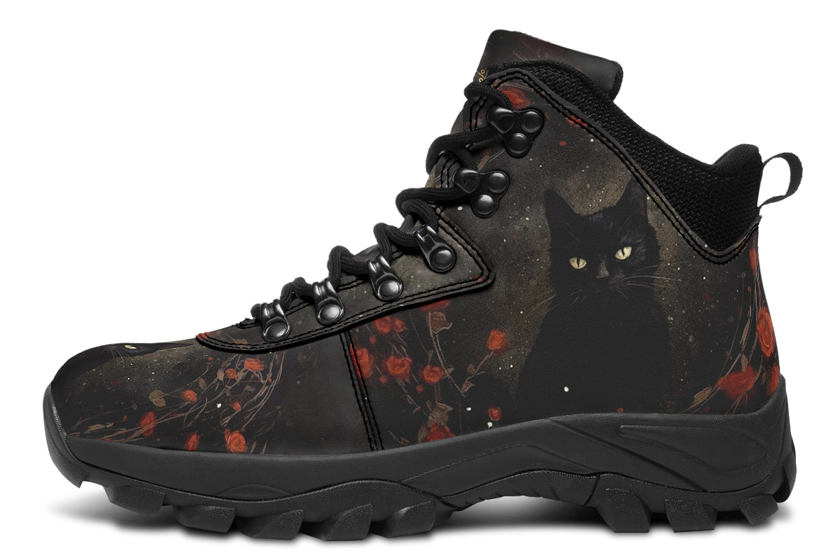 Black Cat And Roses Active Boots