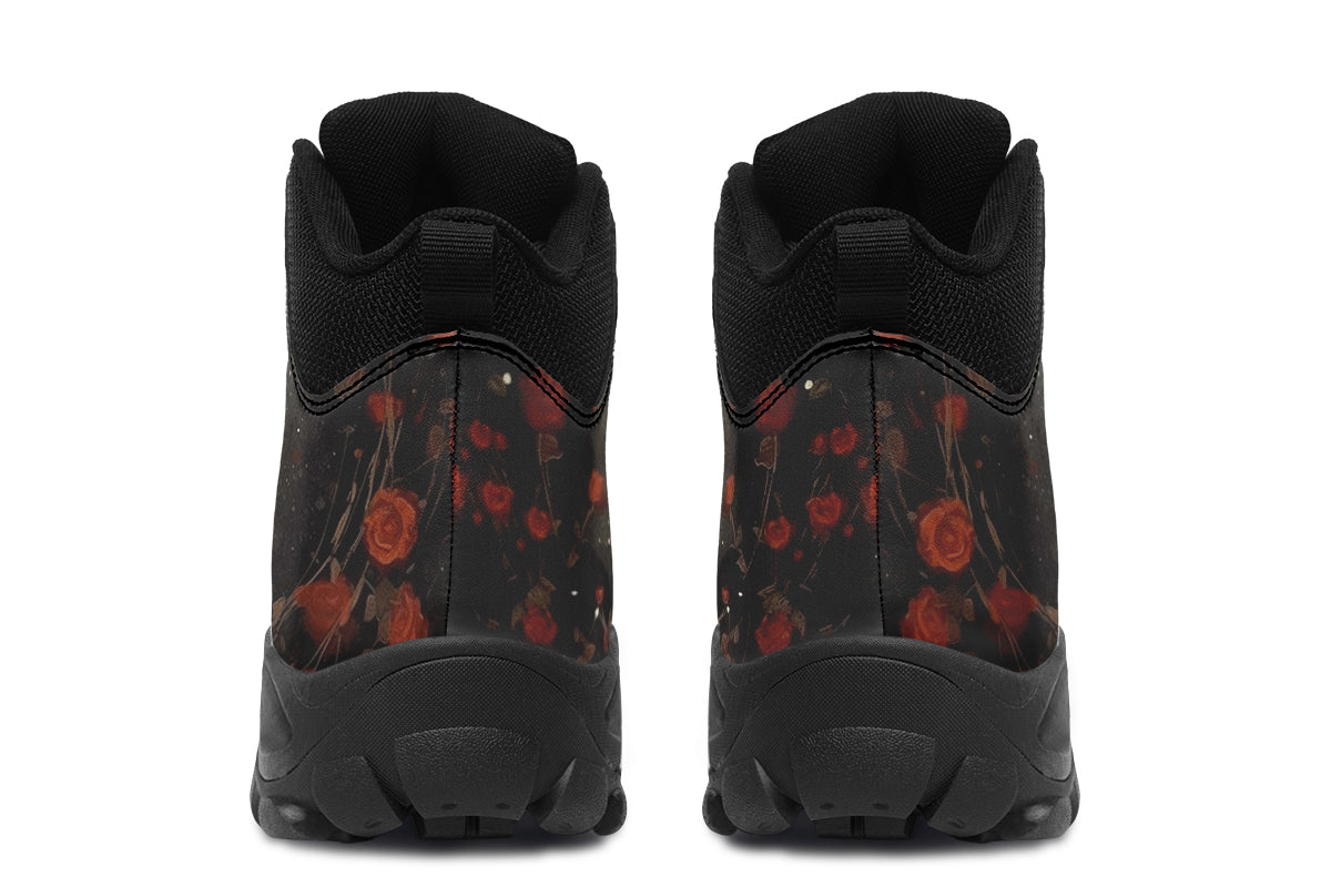 Black Cat And Roses Active Boots