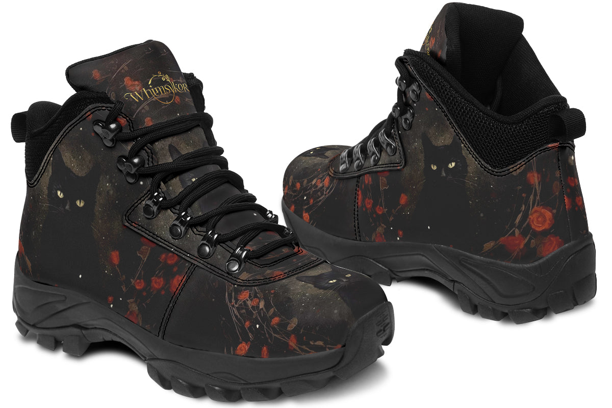 Black Cat And Roses Active Boots