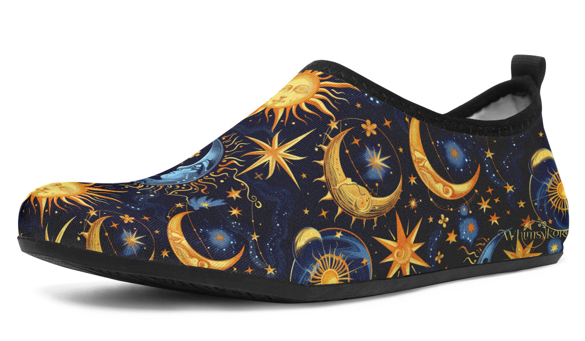 Sun Moon and Stars Aqua Shoes