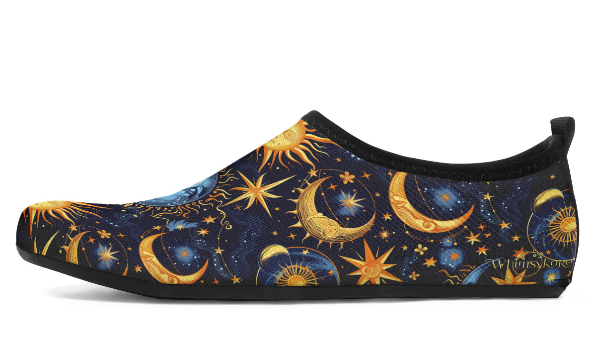 Sun Moon and Stars Aqua Shoes