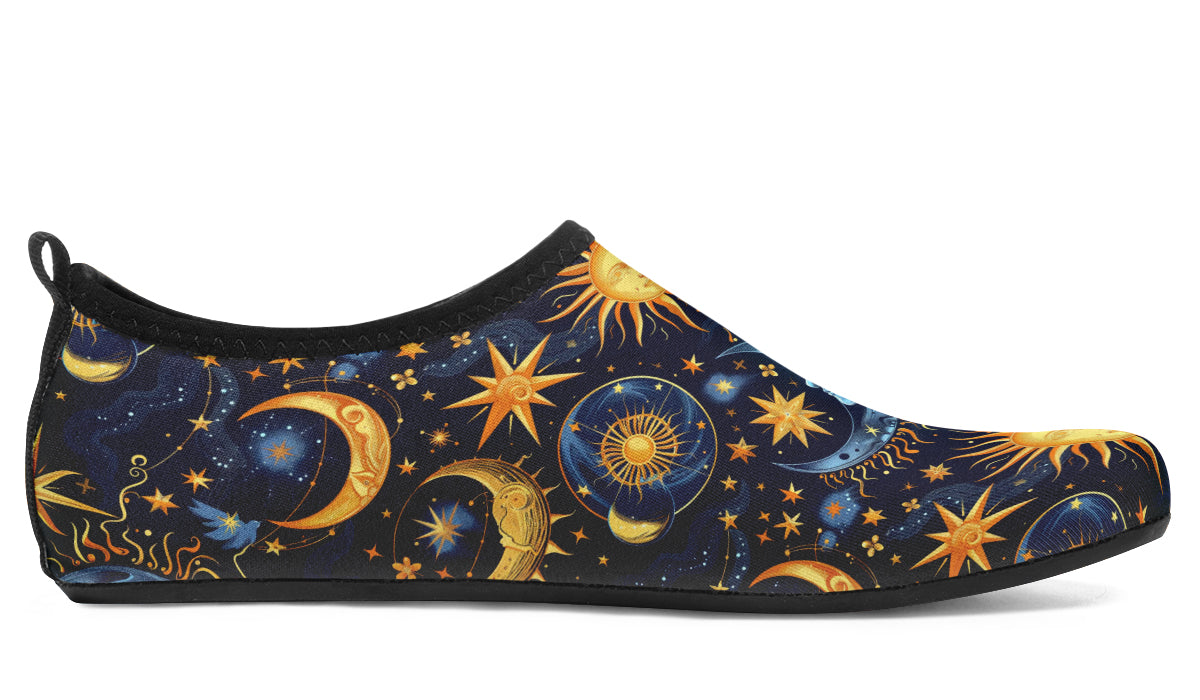 Sun Moon and Stars Aqua Shoes