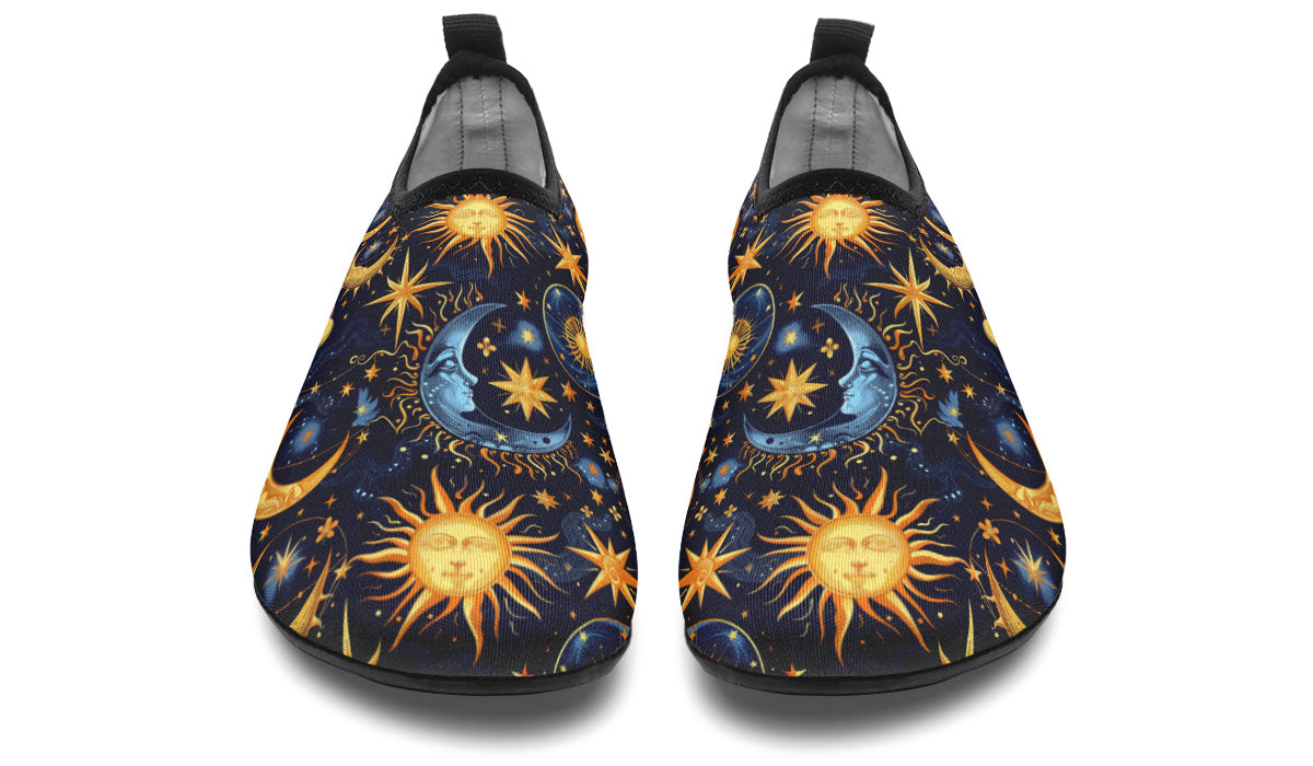 Sun Moon and Stars Aqua Shoes