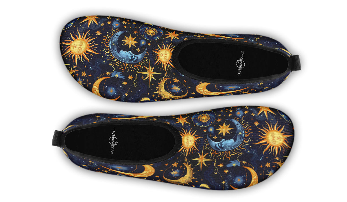 Sun Moon and Stars Aqua Shoes