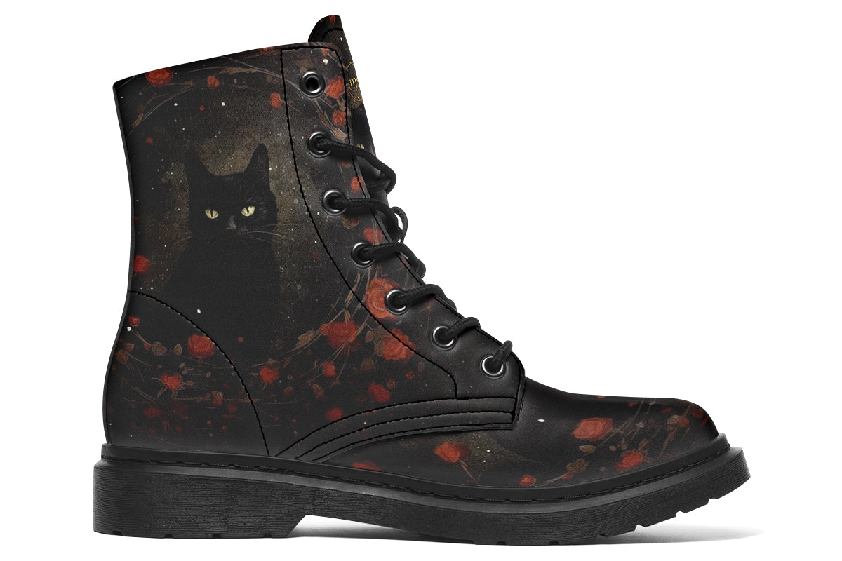 Black Cat And Roses Boots