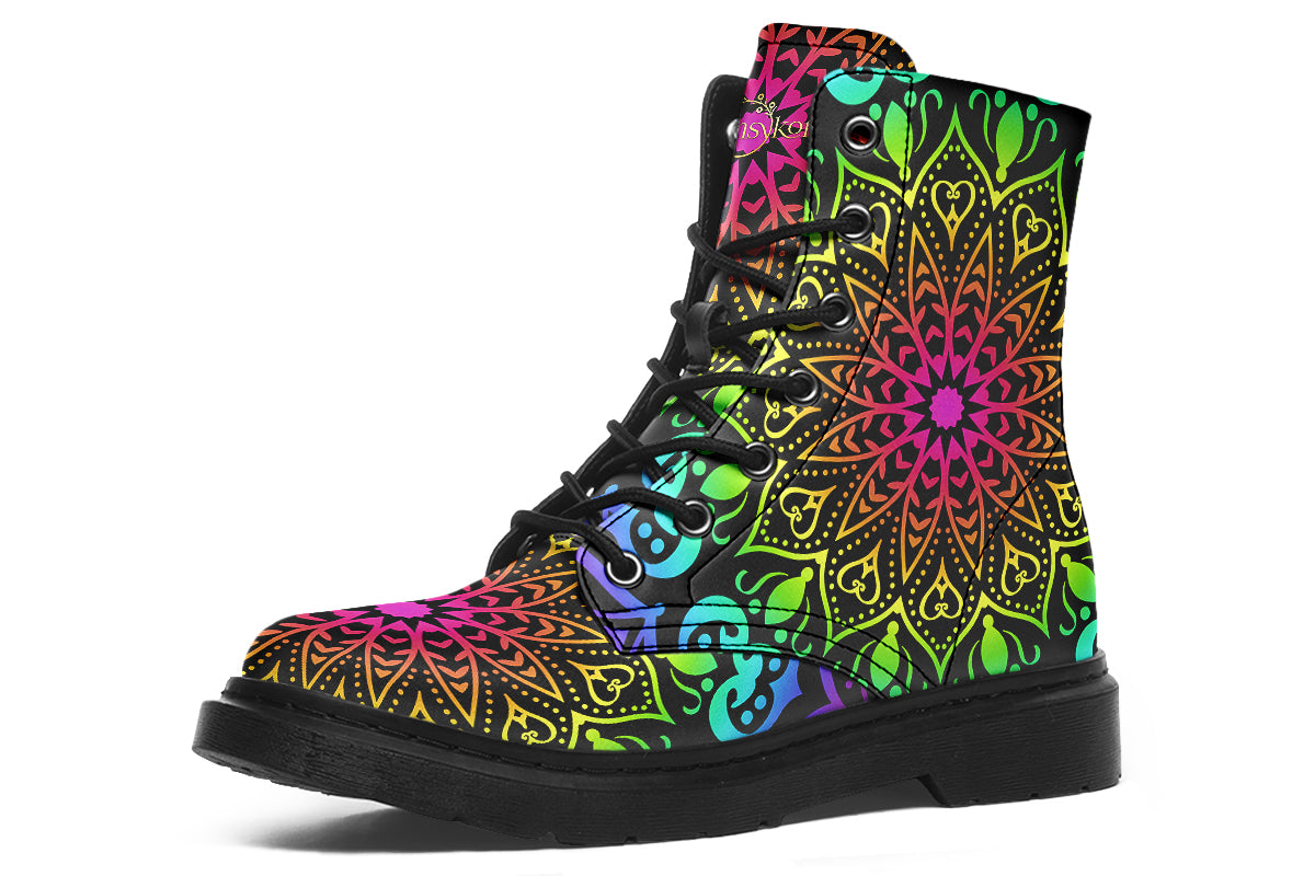 Rainbow Mandala Boots
