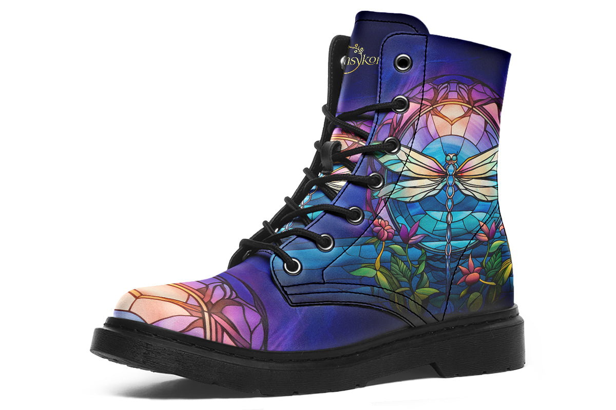 Stained Glass Dragonfly Boots