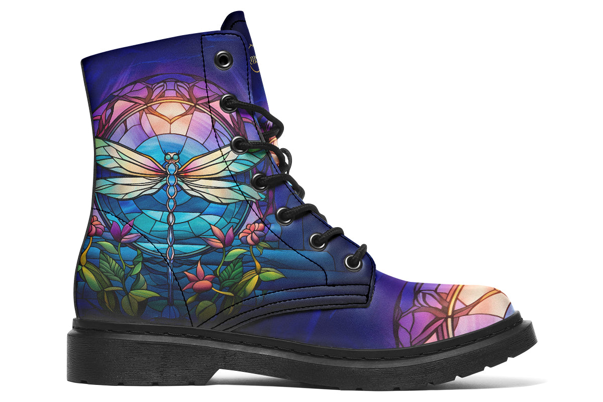 Stained Glass Dragonfly Boots