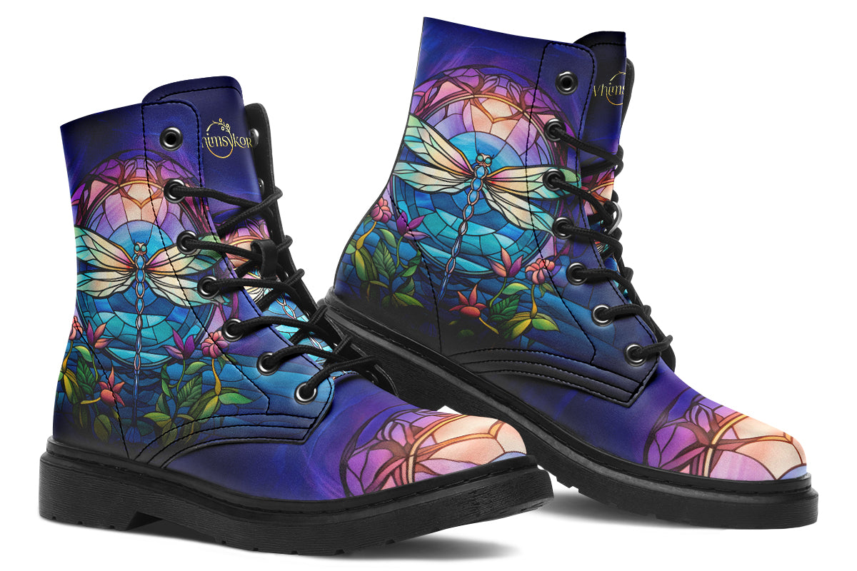 Stained Glass Dragonfly Boots