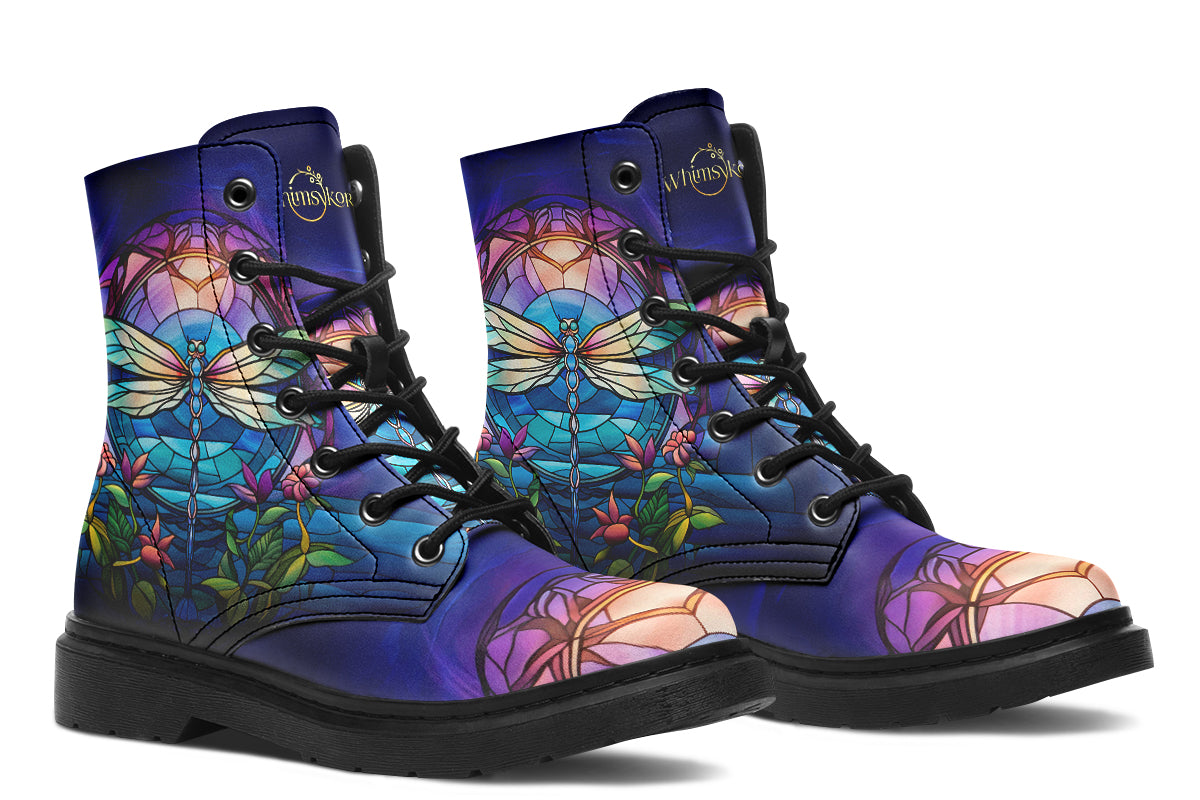 Stained Glass Dragonfly Boots