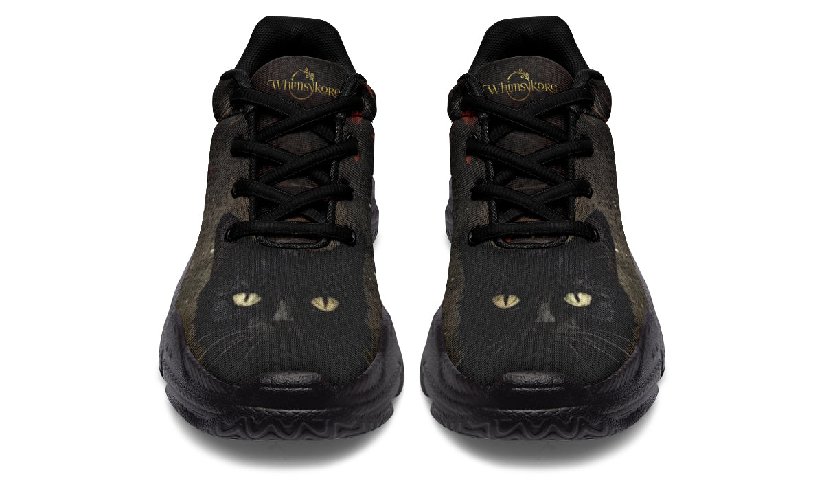 Black Cat And Roses Chunky Sneakers