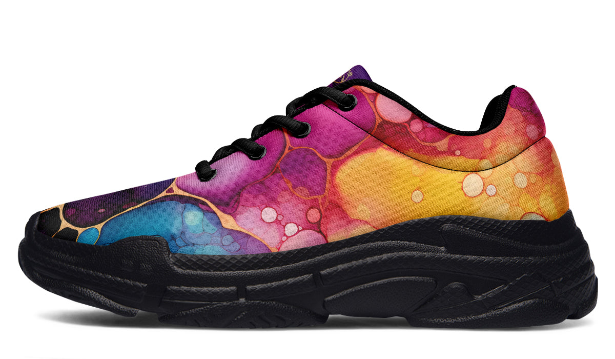 Rainbow Spill Chunky Sneakers