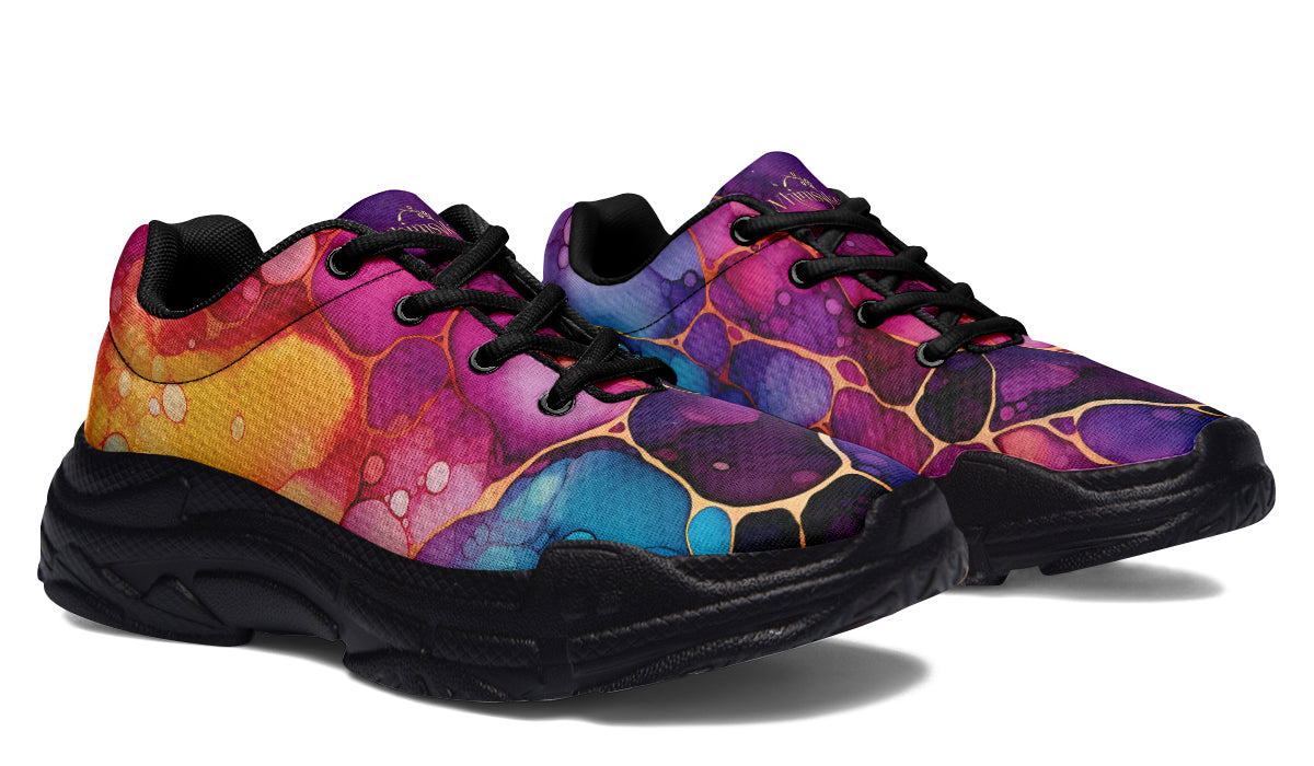 Rainbow Spill Chunky Sneakers