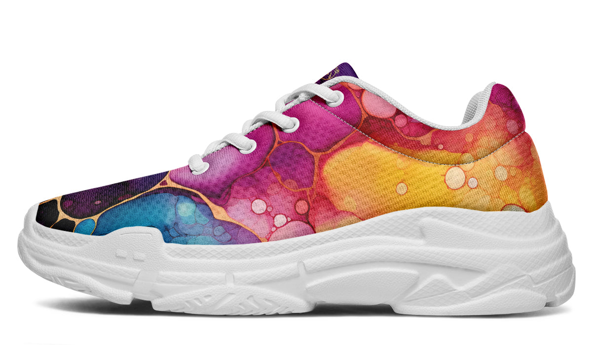 Rainbow Spill Chunky Sneakers