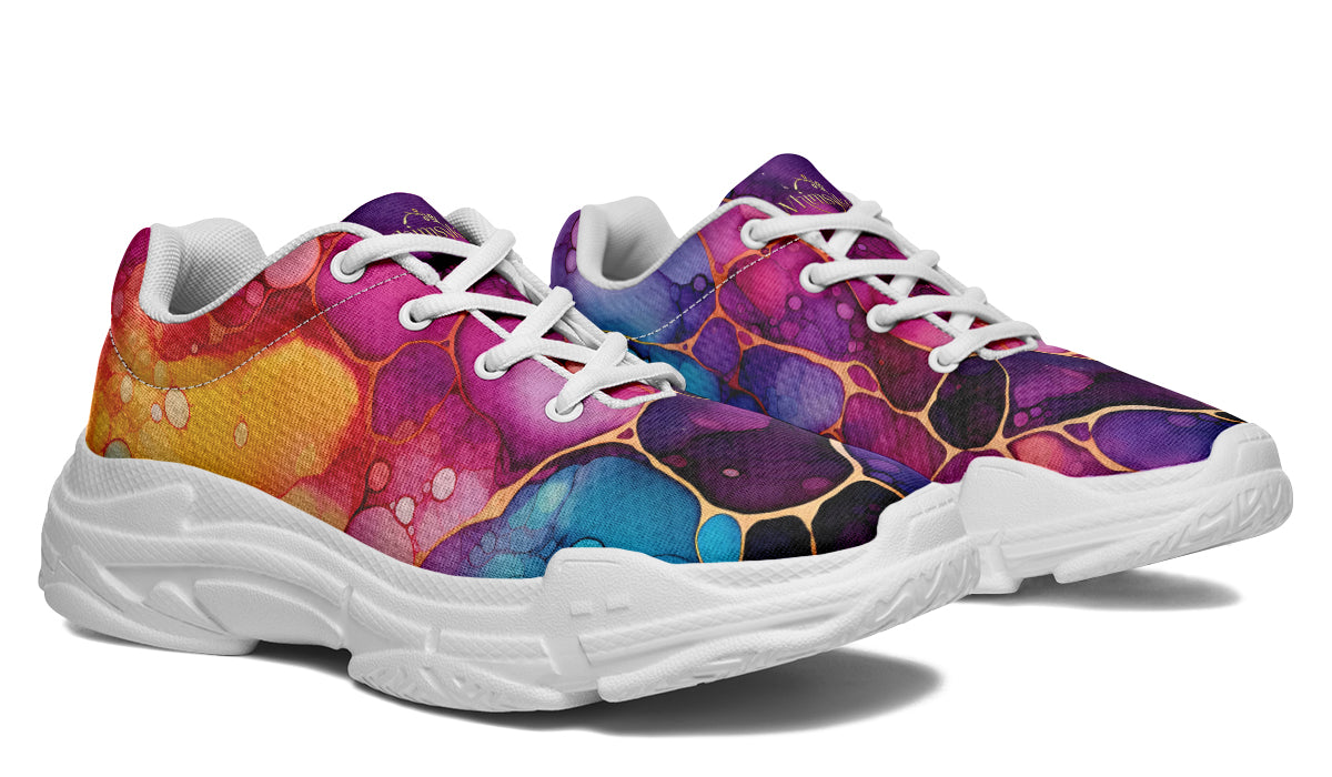 Rainbow Spill Chunky Sneakers