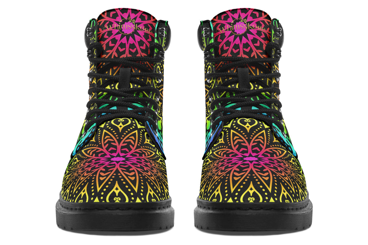 Rainbow Mandala Classic Boots