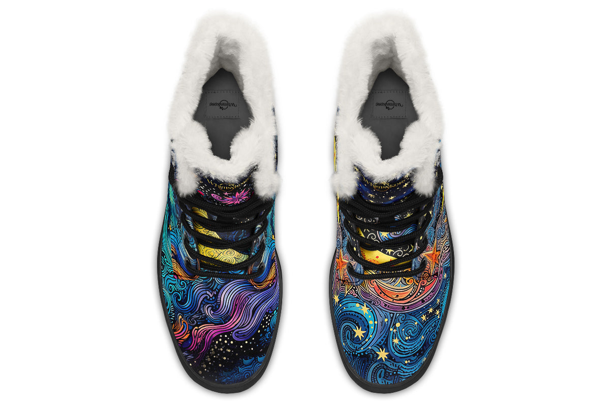 Celestial Moon Cozy Boots