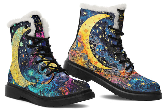 Celestial Moon Cozy Boots