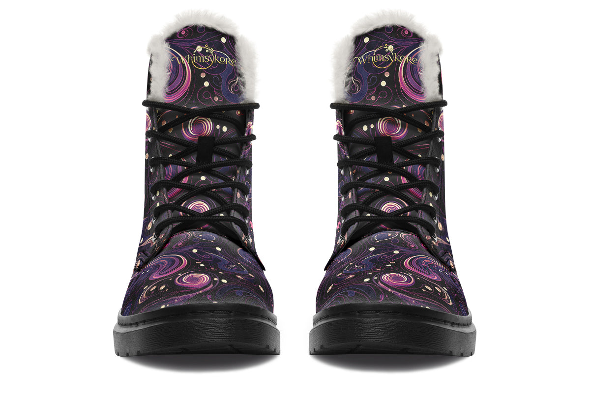 Purple Swirls Cozy Boots