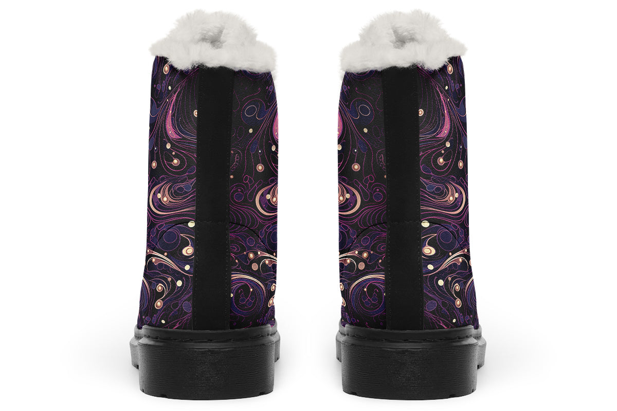 Purple Swirls Cozy Boots