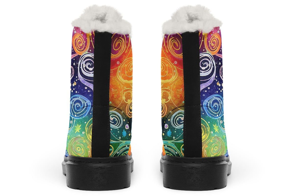 Rainbow Night Cozy Boots