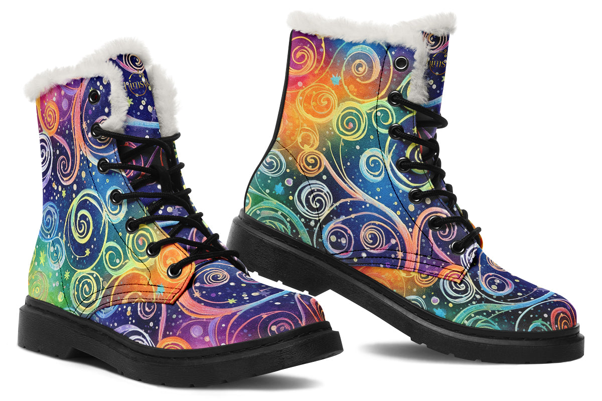 Rainbow Night Cozy Boots