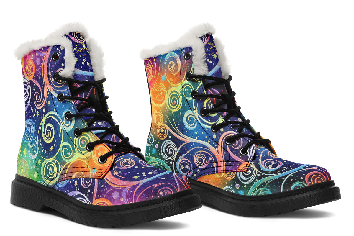 Rainbow Night Cozy Boots