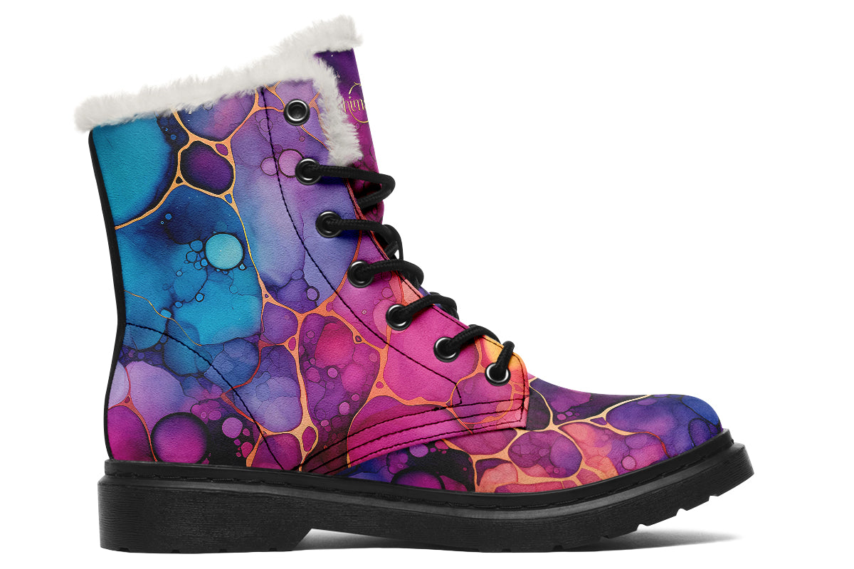 Rainbow Spill Cozy Boots