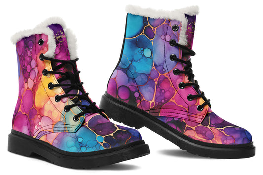 Rainbow Spill Cozy Boots