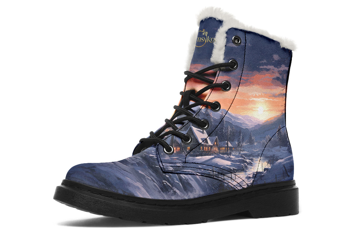 Winter Sunset Cozy Boots