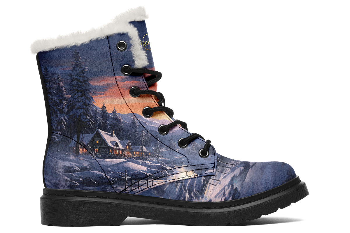 Winter Sunset Cozy Boots