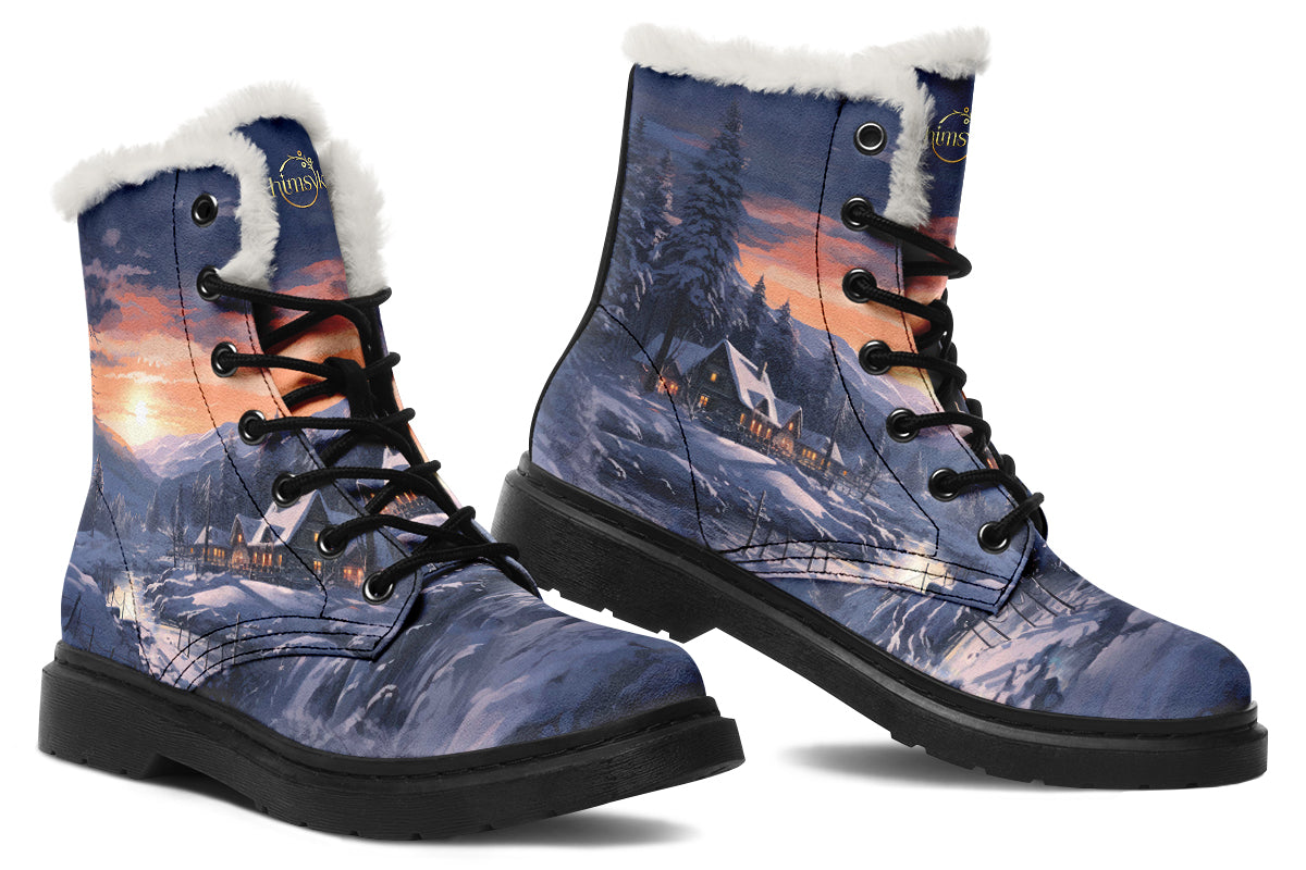 Winter Sunset Cozy Boots