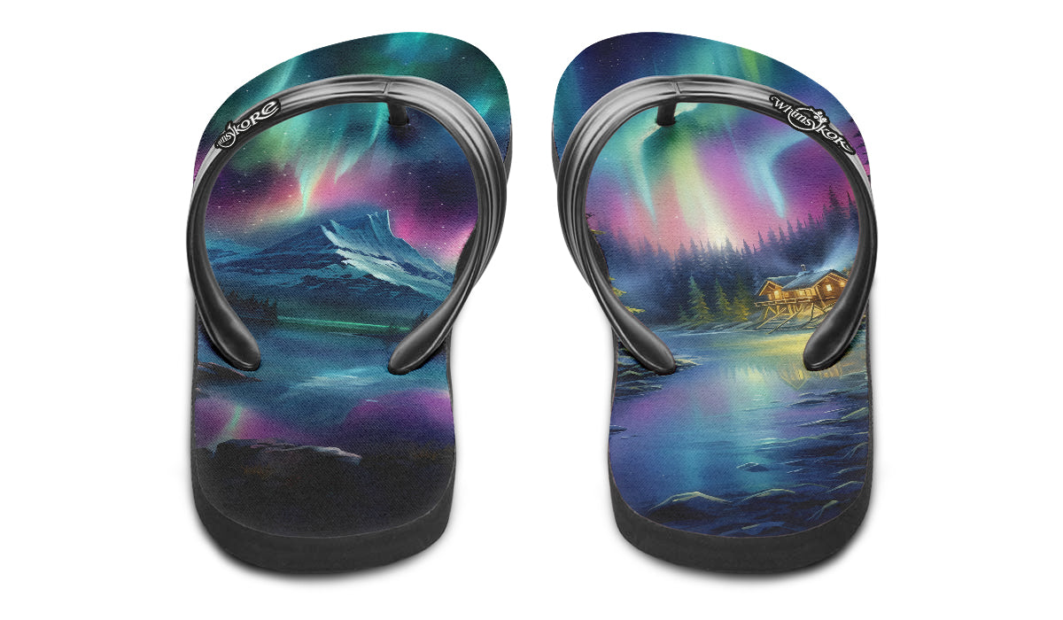 Aurora Borealis Flip Flops