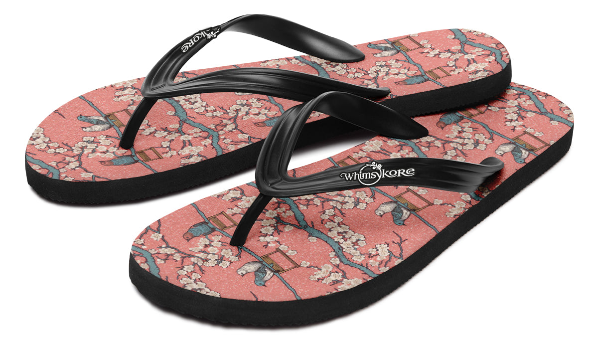 Birds And Blossoms Flip Flops