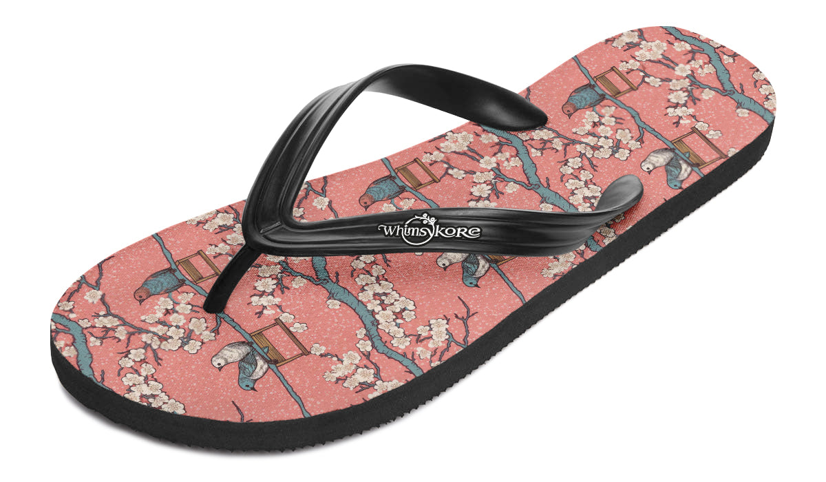 Birds And Blossoms Flip Flops