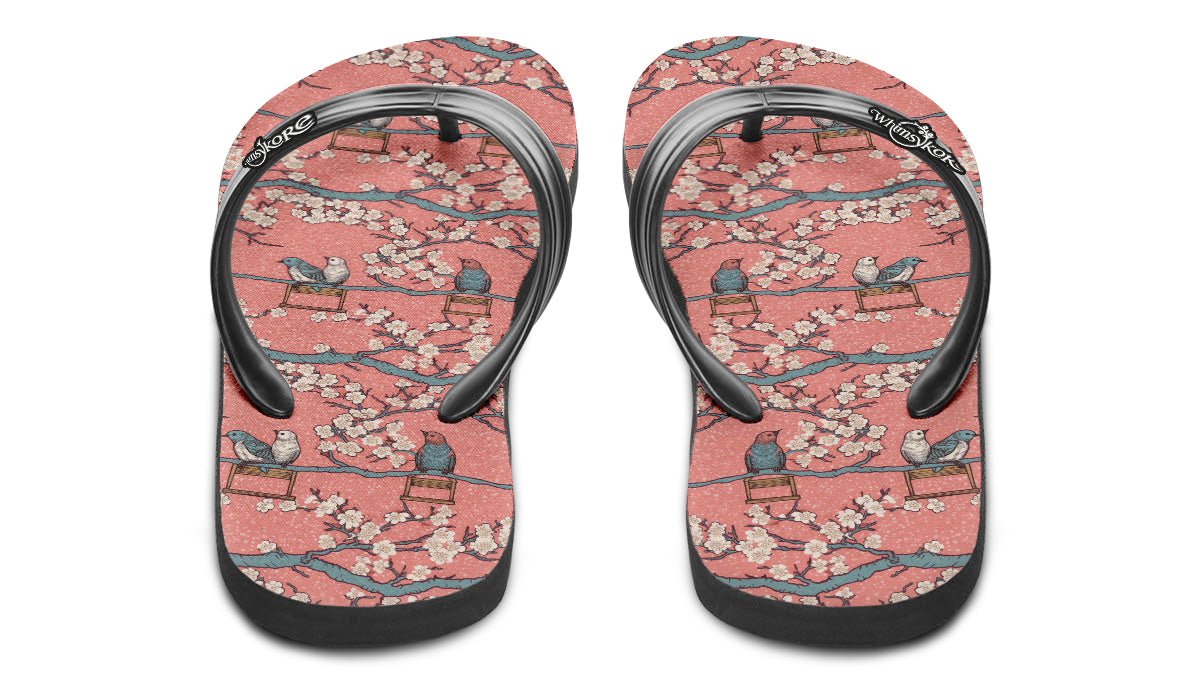 Birds And Blossoms Flip Flops