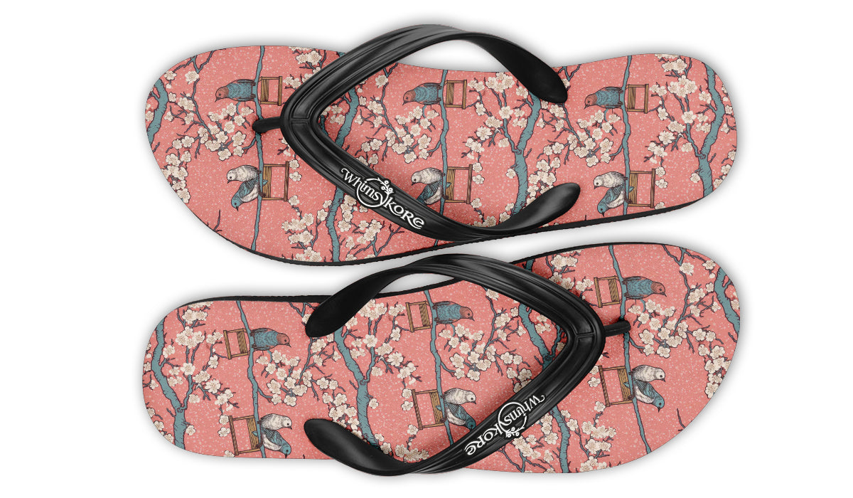 Birds And Blossoms Flip Flops