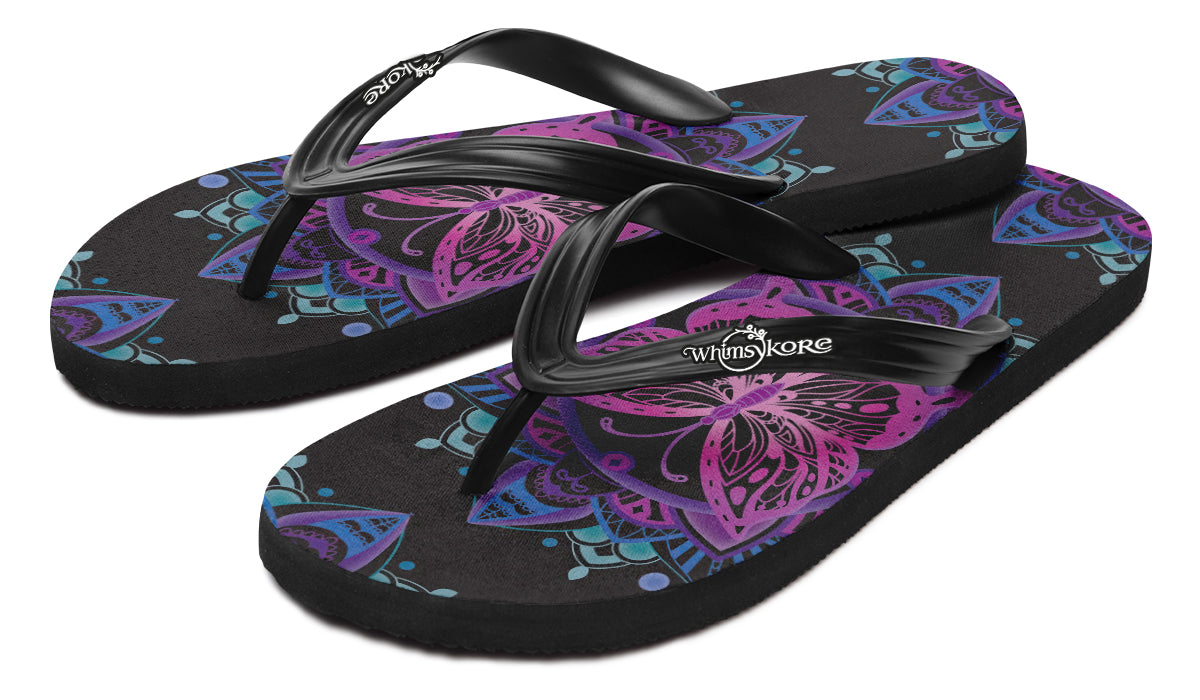 Butterfly Mandala Flip Flops