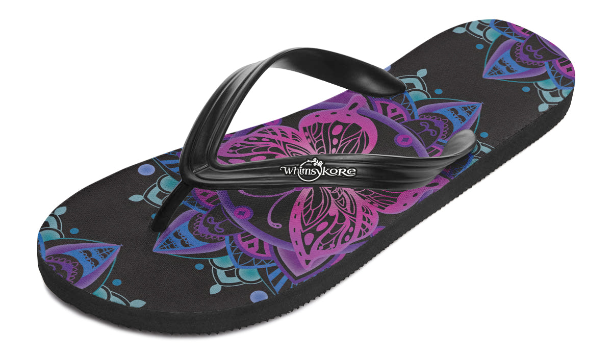 Butterfly Mandala Flip Flops