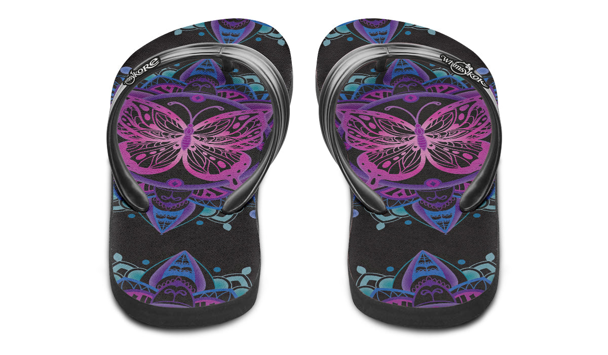 Butterfly Mandala Flip Flops